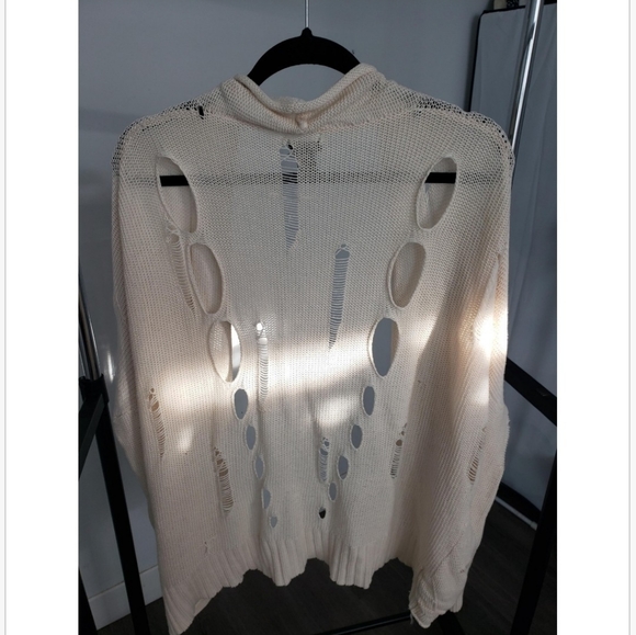 Distressed Cream Cardigan - Picture 3 of 3